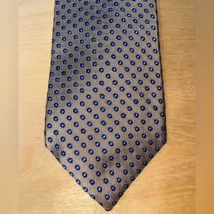 Chaps Tan and Blue Polka Dot Silk Tie